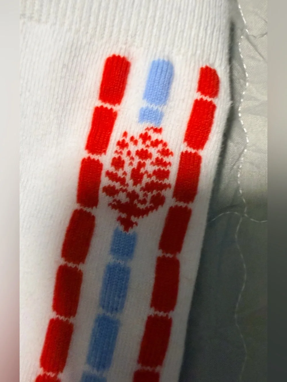FP Movement Fast Lane Crew Socks in white with red and light blue